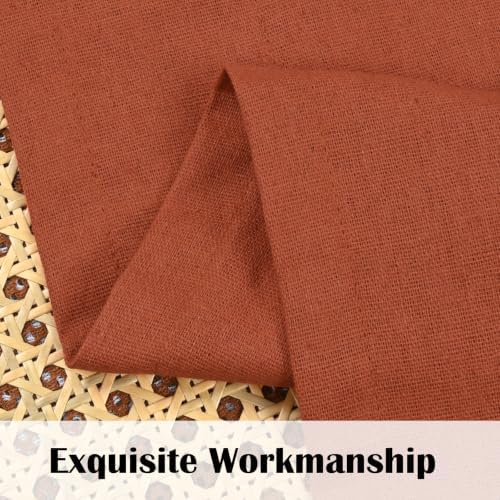 FRAMICS Farmhouse Valance Curtains, Boho Cotton Linen Kitchen Valance, Rod - Image 5