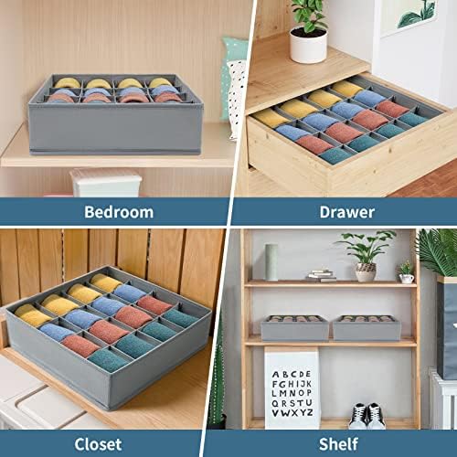 joyoldelf Sock Drawer Organizer Divider Underwear Organizer 16-cell Fabric - Image 4