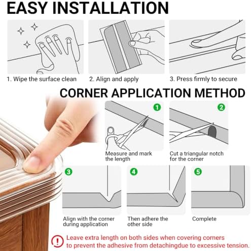 Furniture Edge Protector for Baby, 118x2.28in Clear Plastic Crib Teething Guard - Image 7