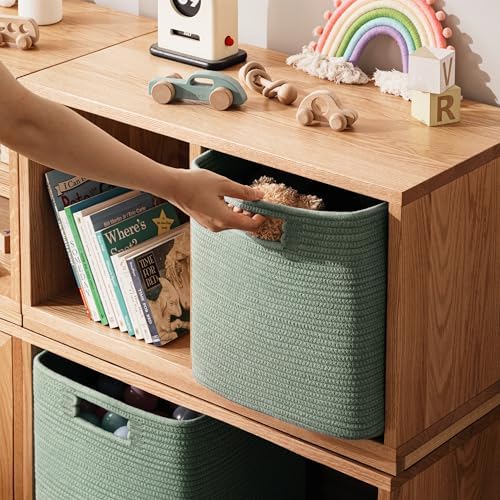 UBBCARE Set of 4 Storage Basket-13 X 13 X 13 In, Cotton Rope Basket - Image 4