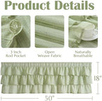 jinchan Ruffled Valance Curtain 18 Inch Farmhouse Sheer 1 Panel Sage Green - Image 7