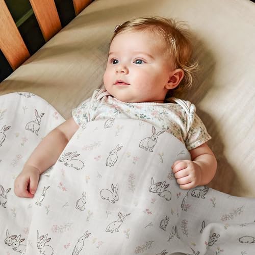 GLLQUEN BABY Muslin Swaddle Blankets 2Pk Receiving Blanket Large 35" x 40" - Image 2