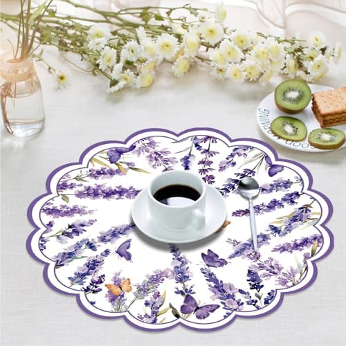 Paper Placemats Disposable 50 Pack Lavender Summer Placemats - Image 4