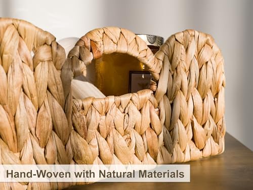 StorageWorks Scalloped Basket for Shelves, Water Hyacinth Storage Baskets - Image 4