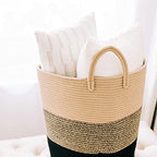 OrganiHaus Tall Cotton Rope Laundry Basket & Hamper, Blanket Storage 52L - Image 6
