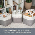 OrganiHaus 11x11 Cube Storage Bins, Rope Handles - Image 5
