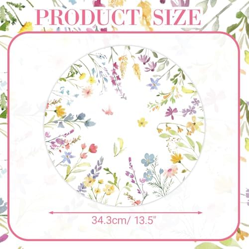 50PCS Floral Disposable Paper Placemats 13.5 Inch Summer Flowers Placemats - Image 2