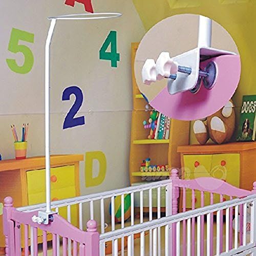 Crib Canopy Holder Universal Metal Adjustable Clip-On Stand Bracket by CdyBox