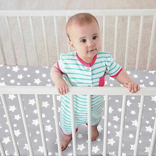 Pack and Play Sheets, Mini Crib Sheets, Stretchy Playard Fitted Sheet - Image 6