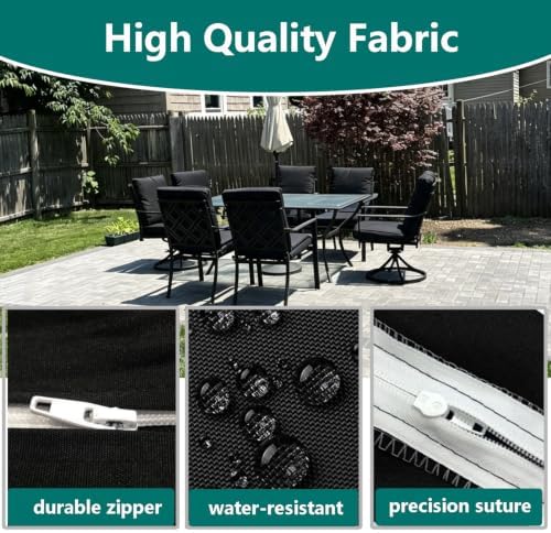 Outdoor High Back Dining Chair Cushions Cover 2-Pack - Image 5