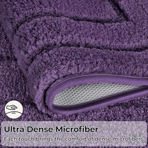 GRANNY SAYS Purple Bathroom Runner Rug 71" x 24", Soft Microfiber Bath Mat - Image 4