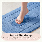 GRANNY SAYS Blue Bathroom Runner Rug 24" x 48", Soft Microfiber Bath Mat - Image 3