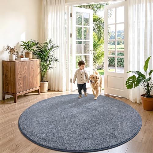 Keeko Round Area Rug 4ft for Living Room Bedroom, Soft Washable Circle Rug - Image 5