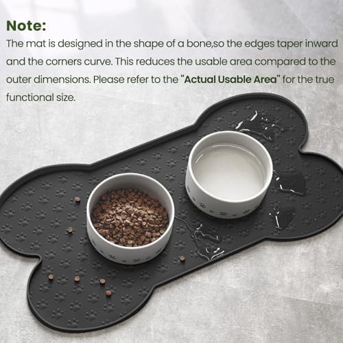 PWTAA Dog Food Mat Anti-Slip Silicone Dog Bowl Mat Thicker Pet Placemat - Image 4