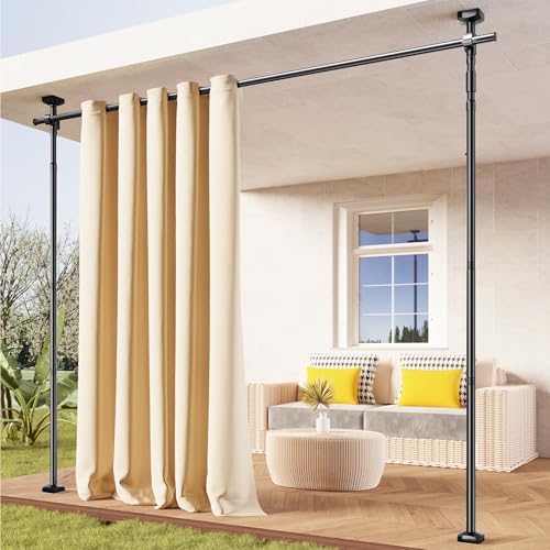 Room Divider Curtain Rod, No Drilling Adjustable Space Partition, Heavy Duty by SWXNLPZforyourfamily