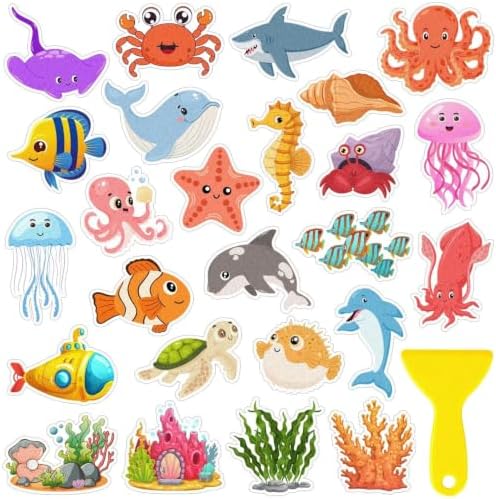 52Pcs Non Slip Bathtub Stickers, Cute Ocean Creature Stickers by Unknown