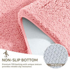 Polyester Bathroom Rug 24"x36" Pink, Non-Slip Soft Shaggy Bath Mat - Image 6