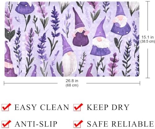 Shower Mat Non Slip, Gnome Lavenders Anti Slip Bath Mat - Image 4