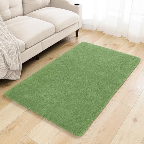 Polyester Bathroom Rug 36"x60" Hunter Green, Large Soft Bath Mat by Kildoss