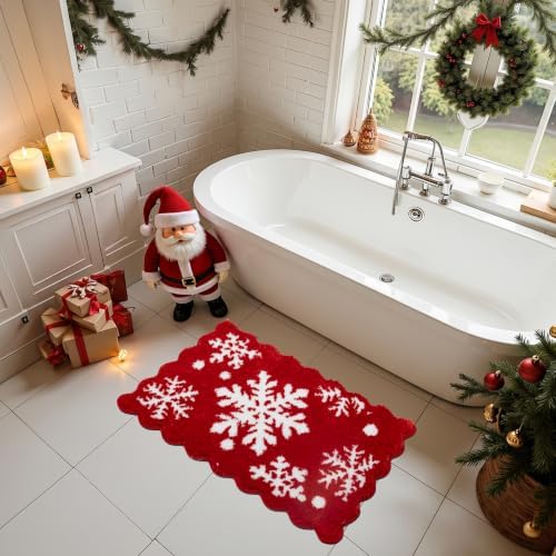 ORTIGIA 20x32 Merry Christmas Snow Bath Mat - Image 6