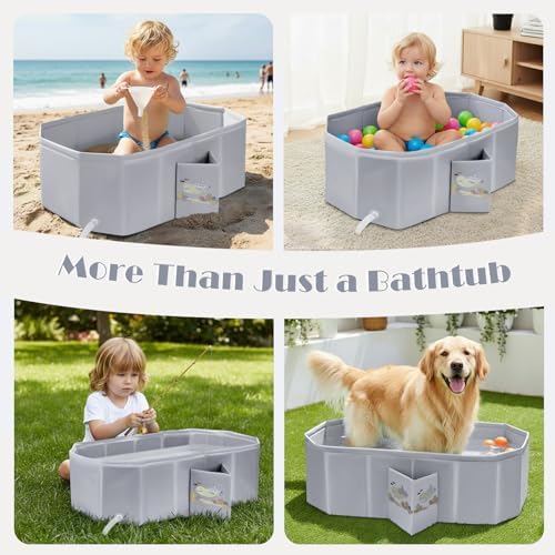 Baby Bathtub for Newborn to Toddlers 1-6 Y, Foldable Infants Babies Bath Tub - Image 2
