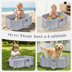 Baby Bathtub for Newborn to Toddlers 1-6 Y, Foldable Infants Babies Bath Tub - Image 2
