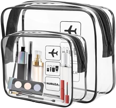 AURUZA 2 Pack TSA Approved Toiletry Bag, Travel Cosmetic Bag by AURUZA