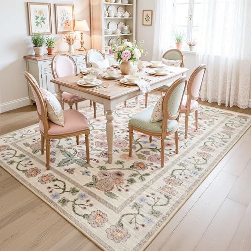 8x10 Area Rugs for Living Room Bedroom Floral Large Rug - Image 5