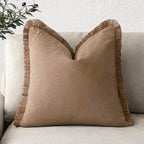 Foindtower Decorative Linen Fringe Throw Pillow Covers Cozy Boho Farmhouse by Foindtower