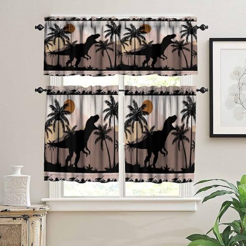 Dinosaur Wooden Kids Valance Curtains, Kids Boys Bedroom Nursery Room Window - Image 3