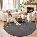 Keeko Round Area Rug 7ft for Living Room Bedroom, Soft Washable Circle Rug - Image 4