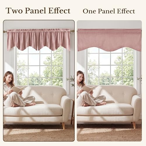 StangH Dusty Rose Valance for Windows 52x18 Inch, 1 Panel - Image 7