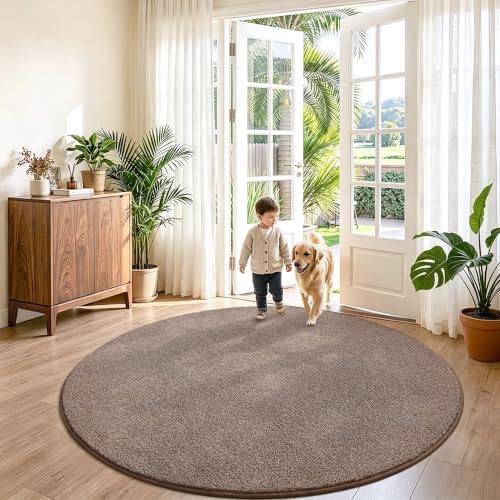 Keeko Round Area Rug 5ft for Living Room Bedroom, Soft Washable Circle Rug - Image 6