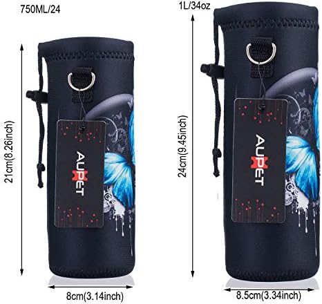 AUPET Water Bottle Bag Carrier, 24oz/32oz Insulated Neoprene bottle Sling - Image 2