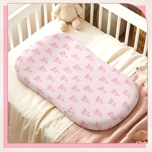 Croblissful 2 Pack Pink Bow Baby Lounger Cover Coquette Baby Nursery - Image 5