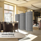 6 Panel Folding Room Divider, Woven Privacy Screen - Image 6