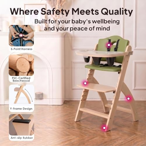 Abiie Beyond Junior Convertible Wooden High Chair - Image 6