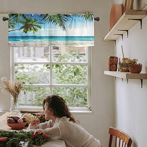 Vandarllin Palms Tree Ocean Kitchen Curtains Valances - Image 3