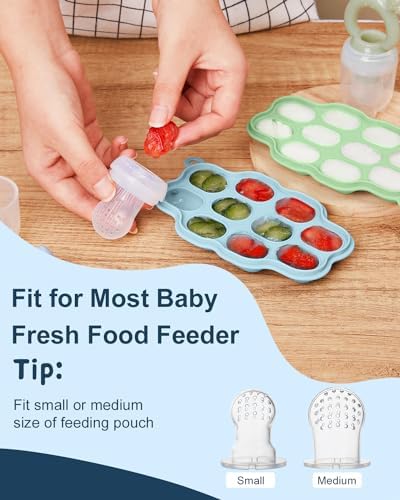 KingKam Breastmilk Popsicle Molds, Baby Fruit Feeder Teething Tray, 2 Pack - Image 3