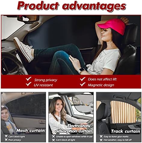 XCBYT Magnetic Side Window Sun Shade, 100% Blackout Privacy Sun Protection - Image 3