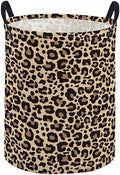 ESSME Leopard print Laundry Basket, Collapsible Canvas Waterproof Storage Bin by ESSME