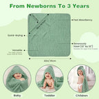 Muslin Hooded Baby Towels 2 Pack, 100% Cotton Baby Bath Towels - Image 5