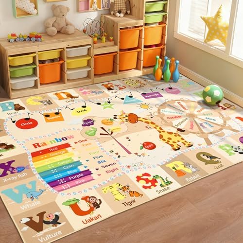 BENRON 5x7 Playroom Rug for Kids Washable, PlayMat by BBENRON