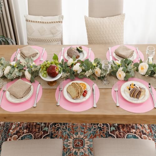 SHACOS 100 pcs Round Paper Placemats Disposable 13 inch Colored Paper Place Mats - Image 6