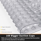 Yimobra Square Shower Mat Non Slip, Super Strong Suction Cups, Machine Washable - Image 2