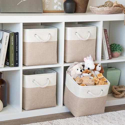 OrganiHaus 11x11 Cube Storage Bins, Rope Handles - Image 3