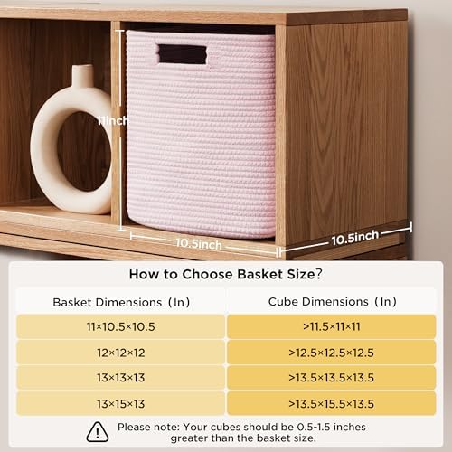 UBBCARE Storage Cubes 11 Inch, Cotton Rope Woven Baskets - Image 2