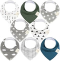 8pk Organic Baby Bandana Bibs for Drooling and Teething by KeaBabies