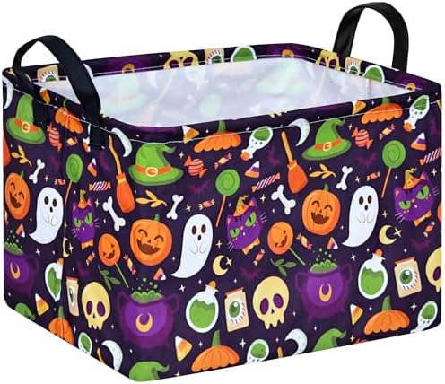 Pumpkin Pattern Storage Basket Gift Shelf Basket Storage Bin, Nursery Basket by KUNRO