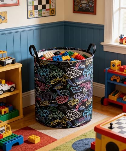 Kids Laundry Basket Boys Laundry Hamper Kids Collapsible Canvas Waterproof - Image 4